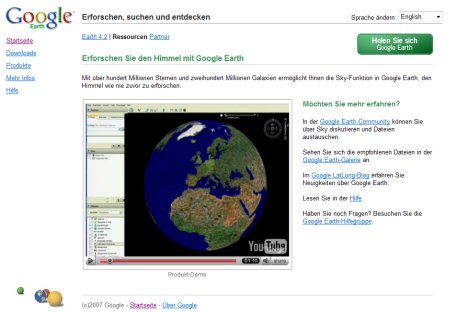 Google Earth 4.2 Sky