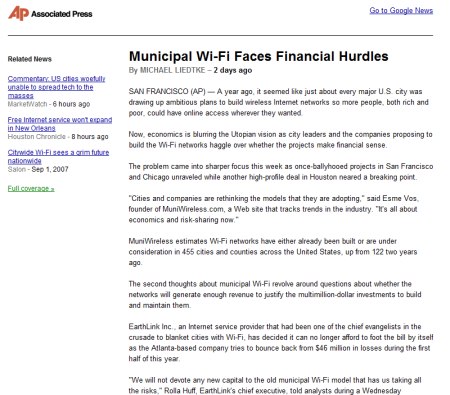 Associated Press Google News Seite