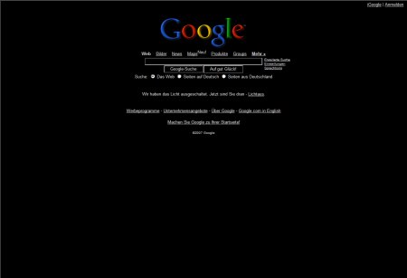 Google Black - Licht Aus! Für unser Klima