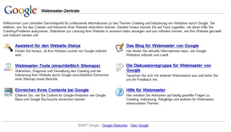 Google Webmaster Zentrale