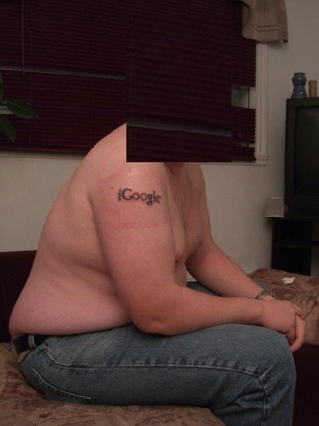 Ivan Morrison - Googlefan mit Google Tattoo von iGoogle