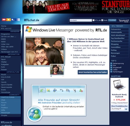 Windows Live Messenger powered by RTL.de
