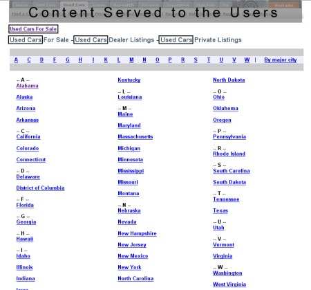 Yahoo! User View für Used Cars