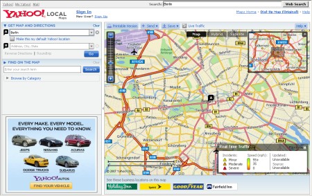 Yahoo! Maps Suche nach Berlin