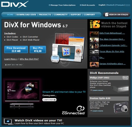 Codec Spezialist DivX - DivX.com