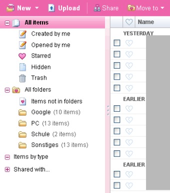 Google Docs in Rosa zum Valentinstag