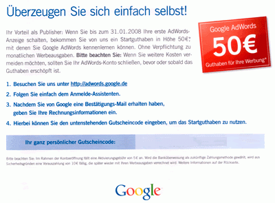 50 Euro Google Gutscheincode