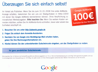 100 Euro Google Gutscheincode