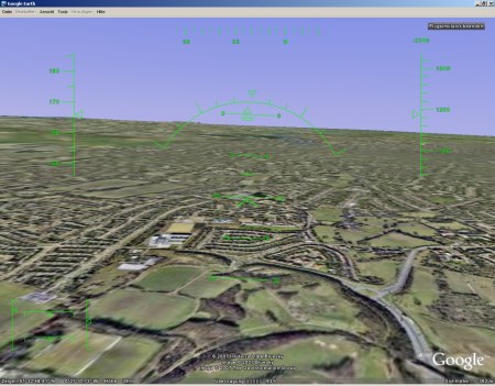 Flug im Google Earth Flugsimulator - Start war Flughafen in London