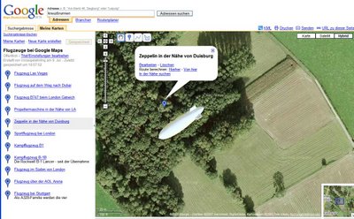 Google Earth Zeppelin Sichtung