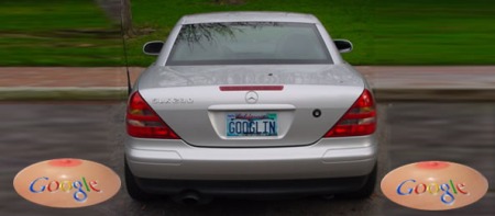 Google Autos - Mercedes SLK mit Google Nummernschild
