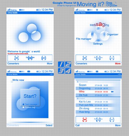 Google Phone User Interface UI