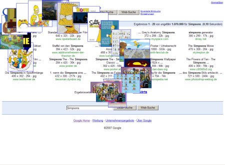 Simpsons Bilder Suche mit fliegenden Google Images