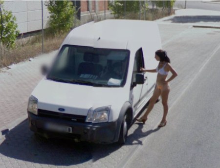 Street View Aufnahme bei der Kontaktaufnahme zur käuflichen Liebe