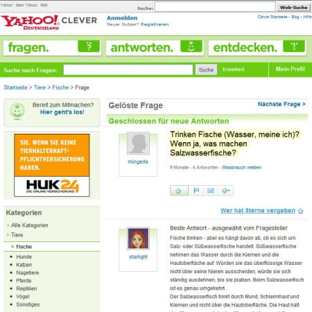 Yahoo! Clever - Fragen und Antworten Portal Deutschland