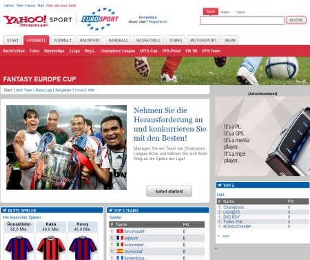 Yahoo! Fussball Manager - Fantasy Europe Cup