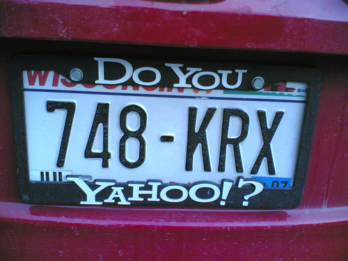 Yahoo Cars - Do You Yahoo Nummernschild