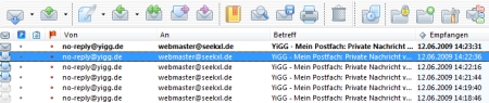YiGG Spammails vom User Annacall